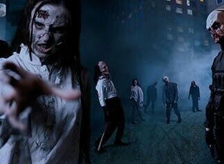 A group of Physiologie de l'exercice ou est-ce que les zombies peuvent exister ? (vieux) dans une ville.